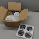 TIPGO Glass Qtip Holder Dispenser - 10 Oz Clear Canister Apothecary Jar, Bathroom Vanity Storage Organizer Set for Cotton Swabs, Pads, Floss Picks, Small Containers for Makeup Storage (4 Pack, Black)