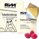 MeltinStrips Beauty Strips Vegan Collagen, Hyaluronic Acid & Resveratrol | Edible Skincare for Plump, Hydrated & Youthful Glow | Zero Sugar High-Absorption - Raspberry, 1 Month Supply