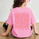 Fkatuzi Kids Christian Jesus Shirts for Girls Cute God Flower T Shirts Faith Religious Bible Verse Graphic Tees Cotton Tops(Pink,130)