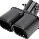 1 Pc Square Curved Slant Cut Dual Exhaust Tip for Toyota Raize Bolt on 2.4" Inlet 5.8" Outlet 6.7" Length Stainless Steel Black Rear Tailpipe