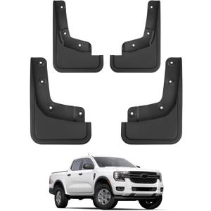 Autorder Mud Flaps Splash Guards for 2024 2025 Ford Ranger Accessories Mudflap Fender Flares Front and Rear Mud Guard Set 4PCS