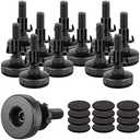 Heavy Duty Leg Levelers 3/8''-16 Thread, 18 Pcs Adjustable Leveling Feet Furniture Levelers Screw on with Threaded Inserts for Tables Chairs Cabinets Sofa, Support 3960LBs- Large Base, Black