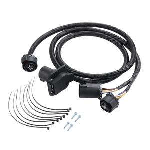 7-Pin Trailer Wiring Harness Extension Connector Vehicle-Side Truck Bed for Gooseneck 5th Wheel for Chevy Dodge Ford GM