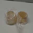 DARJEN Gold Ribbed Tealight Votive Candle Holders- 2Pack Glass Candle Holders for Table Centerpiece, Home Decor, Wedding Decor, Party Dinner