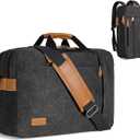 ESTARER 3 In 1 Laptop Bag for Men, 1717.3 Inch Computer Bag Laptop Backpack for Work/Travel/Business, Convertible Briefcase Water Resistant Canvas Messenger Bag (Dark Grey)