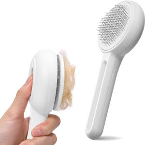 2 x Self Cleaning Slicker Cat & Dog Brush - Skin Friendly Shedding Grooming Tool for Pets, Pet Supplies Accessories, Deshedding Comb for Short Long Haired Kittens, Massage Function to Removes Loose Fur