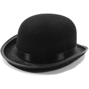 COLLECT PRESENT Classic Black Derby Hat for Adult – Vintage Bowler Hat for Costume Parties, Theater, Dress-Up, Halloween, Cosplay, and Formal Events