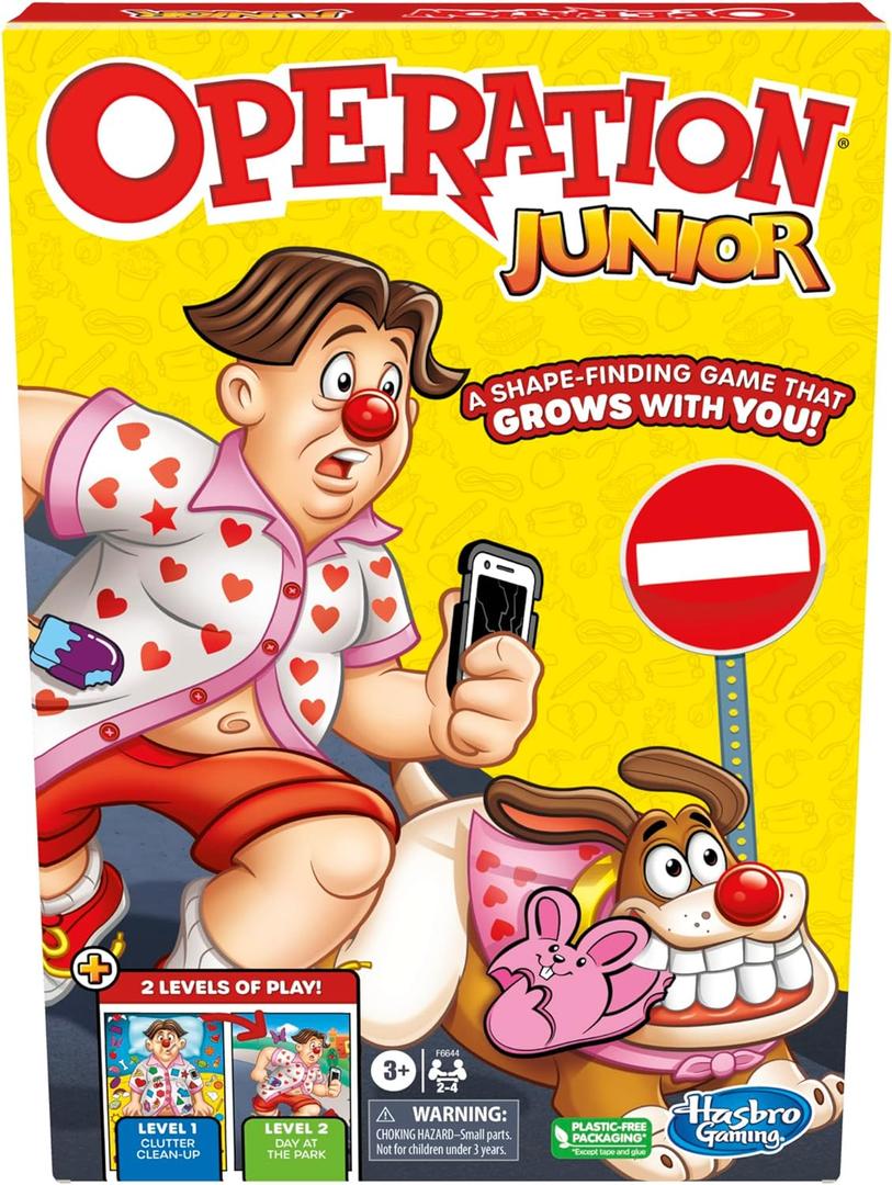 Hasbro Gaming Operation Junior Board Game | Operation Game for Younger Kids | Ages 3 and Up | 2 to 4 Players | Preschool Games | Fun Games for Preschoolers