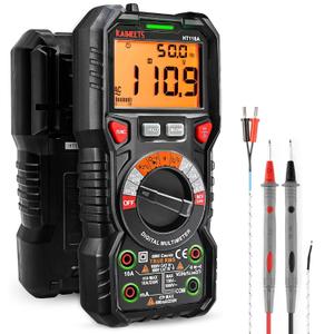 KAIWEETS Digital Multimeter TRMS 6000 Counts Voltmeter Auto-Ranging Fast Accurately Measures Voltage Current Amp Resistance Diodes Continuity Duty-Cycle Capacitance Temperature for Automotive KAIWEETS Digital Multimeter TRMS 6000 Counts Voltmeter Auto-Ranging Fast Accurately Measures Voltage Current Amp Resistance Diodes Continuity Duty-Cycle Capacitance Temperature for Automotive