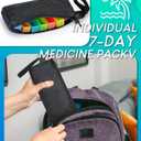 Monthly Pill Organizer 2 Times a Day, with Portable Hard Shell, Pill Cutter, 31-Day Box, Plastic Opening Pick, Monthly & Weekly Stickers, Convenient Medication Management (Black, 2 Times a Day)