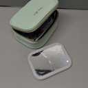 Mini Makeup Bag with Led Mirror, Small Travel Make up Bag 3 Light Modes Adjustable Brightness, for Women Organizer Cosmetic Bag, Portable Travel Train Toiletry Bag, for Pool Parties Work Touch-Ups (Mint Green)