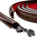 4ft Floor Cord Cover, Silicone Wire Hider, Hide Extension Cords, Protect Cords, Prevent Cable Trips, Heavy-Duty Adhesive-Backed Anti-Trip Cable Protector for Floor, Desk & Wall