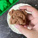 Silicone Bulldog Mold, 6-Cavity Baking Molds for Chocolate Candy Soap, Ice Cube Tray, Green