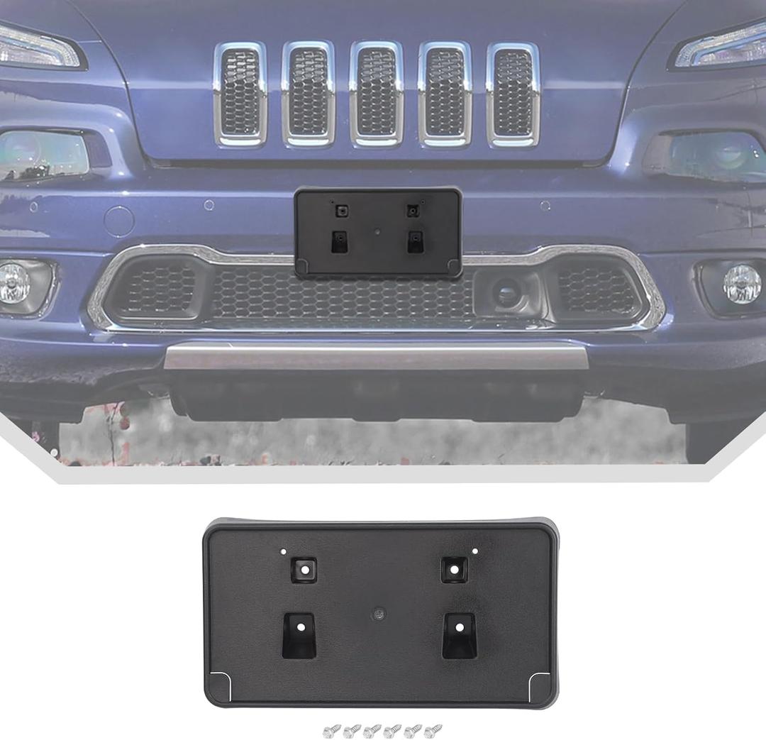 JeCar Front License Plate Bracket Frame Fit for Jeep Cherokee 2014-2018 License Plate Mount Holder