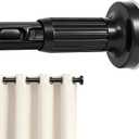 Extra Long Tension Curtain Rod 39-173 In (3.3-14Ft), Outdoor Curtain Rods No Drilling for Patio Windows, One-Click Telescopic Rod, Heavy Duty Tension Rod Shower Curtain Rod Room Divider, Black