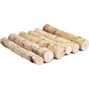 6 Pack Large Birch Logs for Fireplace Unfinished Wood Crafts DIY Home Decorative Burning(Logs:2.4"-3.1" Dia. x 16" Long)