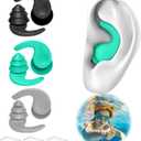 Kids Swimming Ear Plugs,3 Pairs Waterproof Reusable Silicone Child Swim Earplugs for Swimming Surfing Bathing Showering,Small Children Water Ear Plugs Suitable for Boys and Girls (Kids 6-14 Years Old)