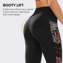 Yvette High Waisted Leggings for Women with Pockets - Tummy Control Yoga Pants, Printed Workout Leggings & Exercise Pants (Black, XXXL)