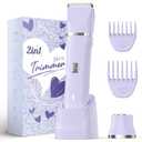 Bikini Trimmer for Women - Wet/Dry Womens Electric Shaver for Legs, Replaceable Body Hair Blade Heads&Hair Remover for Face Head, No Nick, No Cut, No Razor Burn, Purple
