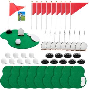 10 Set 60PCS Golf Table Centerpieces, Golf Centerpiece Table Decorations Including Green Mats, Ball, Sand Trap, Red Flag and Base Memo Clip Holder for Sport Themed Birthday Party Decor