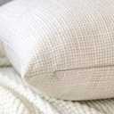 OTOSTAR Linen Throw Pillow Covers Set of 2 Decorative Square Pillowcases Cushion Covers 20x20 Inch for Home Decor Sofa Bedroom Car 50 x 50CM Beige