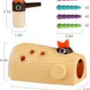 TOP BRIGHT Montessori Toys for 2 Year Old Girl and Boy, Fine Motor Skills Toddler Toys Age 2-4, Woodpecker Worm Toy Magnetic Bird Feeding Game