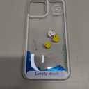 LUVI Compatible with iPhone 12 Pro Max Case Liquid Moving Quicksand Funny Cute Cartoon Lovely Duck Flowing Floating Waterfall Protective Cover Soft Silicone Rubber Protection for Women Girls 6.7 inch Pack of 2