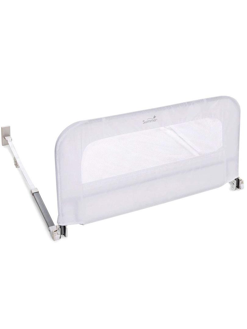 Summer Infant Single Fold Safety Bedrail, White, Metal and Fabric Bedrail for Toddlers, 42.5 Long, Fits Twin, Full, and Queen Beds and Accommodates Thick Mattresses and Platform Beds