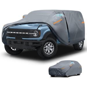Waterproof Ford Bronco Sport/Ford Bronco 2 Door(2021-2026) Car Cover with Breathable Vents, [2026 Upgrade] Premium Covers with Cotton Liner and Zipper Door, Sun Rain Snow Dust Uv Protection. (Custom Fit Ford Bronco Sport+Towel+Bag)