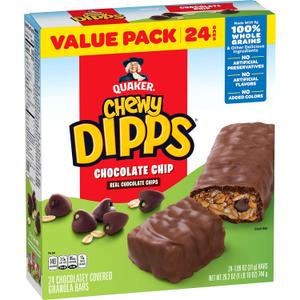Quaker Chewy Dipps Chocolate Chip 24ct (EXP 02/14/27)