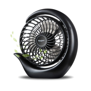 Viniper Portable Rechargeable Fan, Small Desk Fan : 3 Speeds & about 8-24 Hours Longer Working, 180 Rotation, Portable Battery Desktop Fan for Home/Office (Black, Light Black Blade)6.2 inch