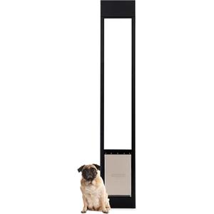 PetSafe Sliding Glass Pet Door - No-Cut DIY Install Doggy Door for Renters - Aluminum Frame - Adjustable Height 75 7/8" to 80 11/16" - Ideal for Medium Dogs Up to 40 lb - Black