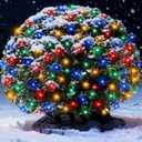 6Ftx4Ft LED Christmas Net Lights Green Wire,Connectable UL Certified Waterptoof Net Lights for Bushes Trees Shurb Garden Outdoor Christmas Decorations (Multi)