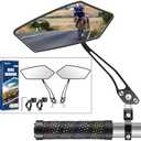 Diyife Bike Mirror 1 Pair, [New Version] HD Wide Angle Large Handlebar Rearview Mirror, Blast-Resistant 360°Adjustable Bicycle Rear View Mirror Accessories for Ebike Mountain Road Bike