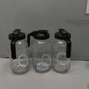 Glass Mason Jar Pitcher with Pour Spout Lid, 64OZ Leak-proof Wide Mouth Jugs for Cold Brew Coffee, Breast Milk Storage, Water, Sets of 3