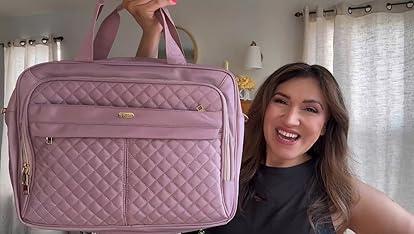 Leather Laptop Briefcase for Women 15.6 Inch Laptop Work Bag Waterproof Computer Bag for Women, Pink