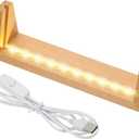 PATIKIL 7 Inch Wooden LED Light Base, Beech Wood Light Display Stand Table Lighted Lamp Base Night Light for Crystal Glass Resin Art, Warm Light