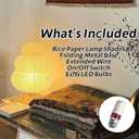 Paper Lamp Noguchi Style Lamp, Rice Paper Akari Floor Lamp, Paper Lantern Lamp with Washi Paper Shade, Ideal for Bedside, Living Room, and Japandi Dcor (Noguchi Floor Lamp)