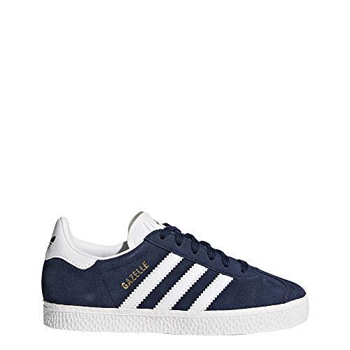 adidas Originals Boy's Gazelle C Shoe, Collegiate Navy/White/White, 1 M US Little Kid