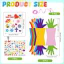 24 Set Mother's Day Craft Kits DIY Handprint Flower Pot Handmade Greeting Card Kits with Ribbon Flowers Stickers Happy Mothers Day DIY Art and Craft Projects Gifts for Classroom Game Home Activities