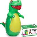 Inflatable Dino Punching Bag for Kids Durable Bop Bag Toy for Kid with Instant Bounce Back, Dinosaur Toys for Kids 35, 57, Great for Boys and Girls (47” Tall)