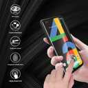 Orzero (3 Pack) Tempered Glass Screen Protector Compatible for Google Pixel 4a Protector De Pantalla with Alignment Frame 9 Hardness HD Anti-Scratch (Not for 4a 5G)