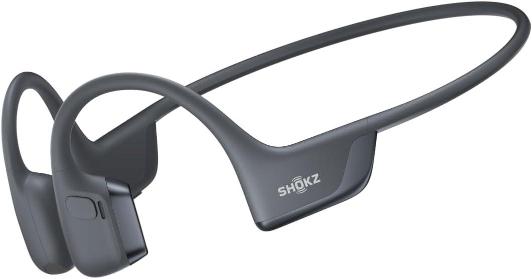 SHOKZ New OpenRun Pro 2 - Open-Ear, Bone Conduction Sport Headphones - with Reflective Strip - Sweat Resistant, Workout Headphones - Secure, Wireless, Comfortable Fit-Deep Bass and Smart Mic App (Black)