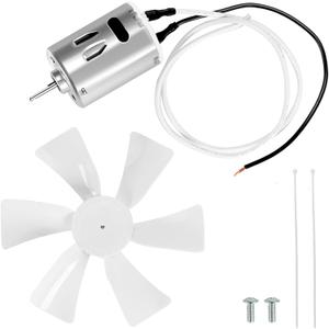 BLACKHORSE-RACING White 6 inch RV Fan 12V D - Shaft Replacement Camper Fan Blade Bathroom Fan Home Bathroom Mobile Home RV Motor
