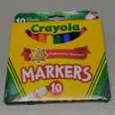 Crayola 587722 Non-Washable Markers, Broad Point, Classic Colors, 10/Set