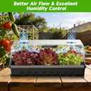 Seed Starter Tray, Gardening Plant Grow Trays Kit for Seedling, Germination Trays with 4.72 Inch High Humidity DomesLarge Growing Space & Better Air Flow for Seed Starting, Mini Greenhouse, 3PCS
