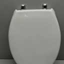 BEMIS 1900SS Commercial Heavy Duty Closed Front Toilet Seat with Cover, Industrial Seat with Chrome No Slam Hinges, Made in USA, Elongated, White