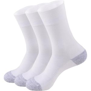 Men's Ultra-Light Thermal Socks - Thin Warm Heat Socks with Self Heat Yarn, Great Gift (10-13, White1)