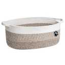 Dog Basket Gift Basket Empty, 13.6"x 10" x 6" Woven Storage Baskets for Organizing, Cotton Rope Baskets for Shelf, Dog Storage Bins with Handles, Mixed-Brown