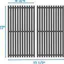 Uniflasy 17 x 8 3/4 Cast Iron Cooking Grate fits CharBroil Commercial 463644220 463632320 463642316 463245518 463630021 G369-0030-W2 2Burner Grill Replacement Part Grid for Nexgrill 720-0864M 720-0864